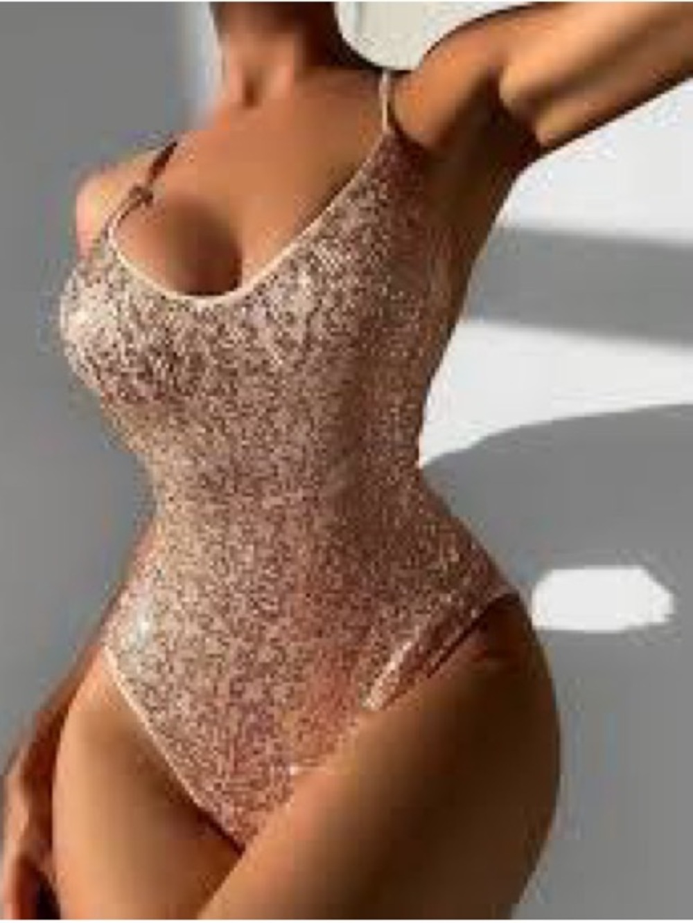 NWOT Gold Sequin One Piece Swimsuit Size Medium